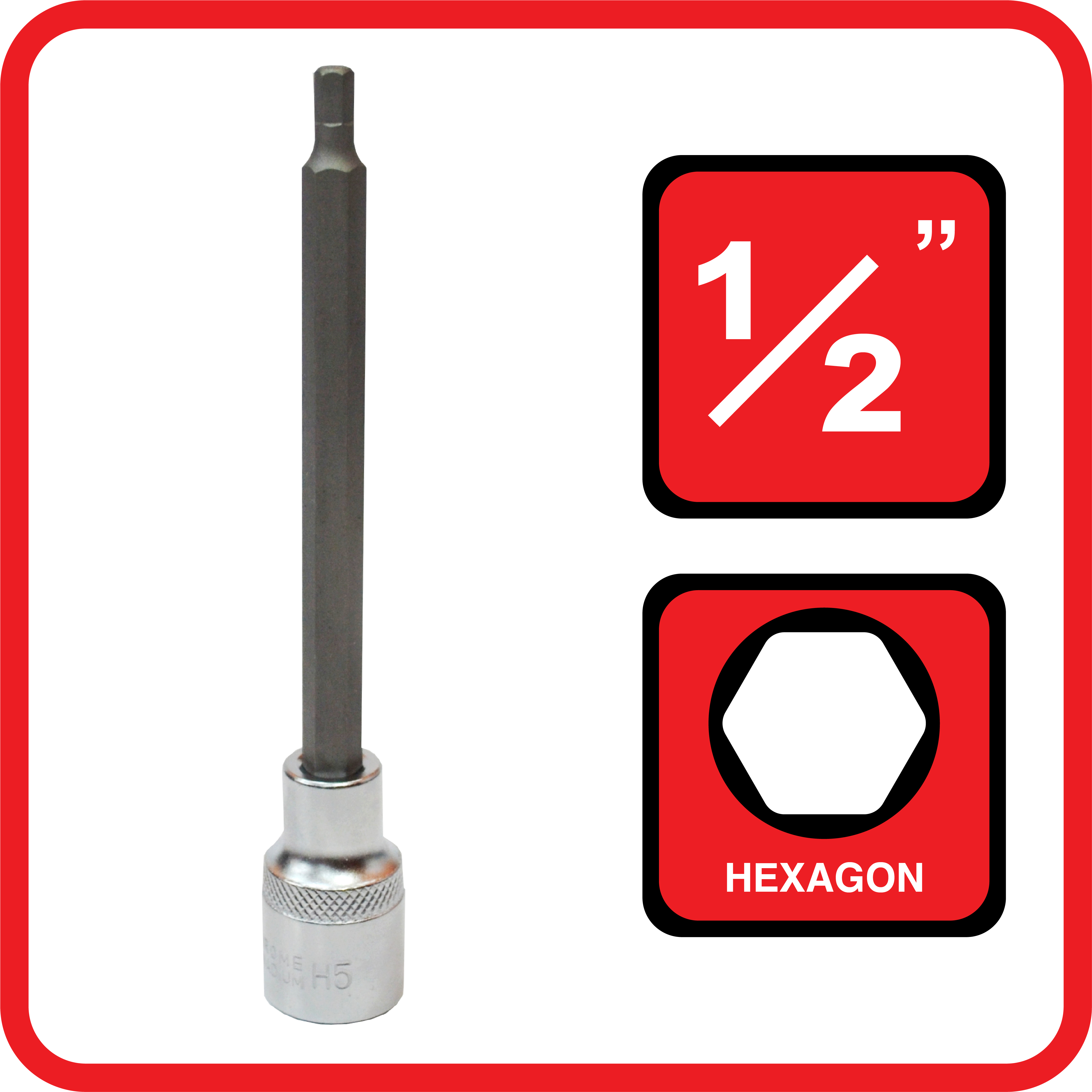 UNITED 1/2" Extra Long Hex Bit Socket (140mm)